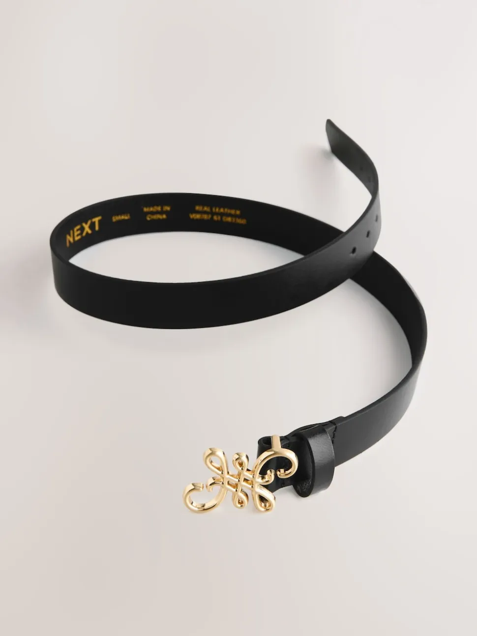 Black Regular Statement Buckle Leather Belt