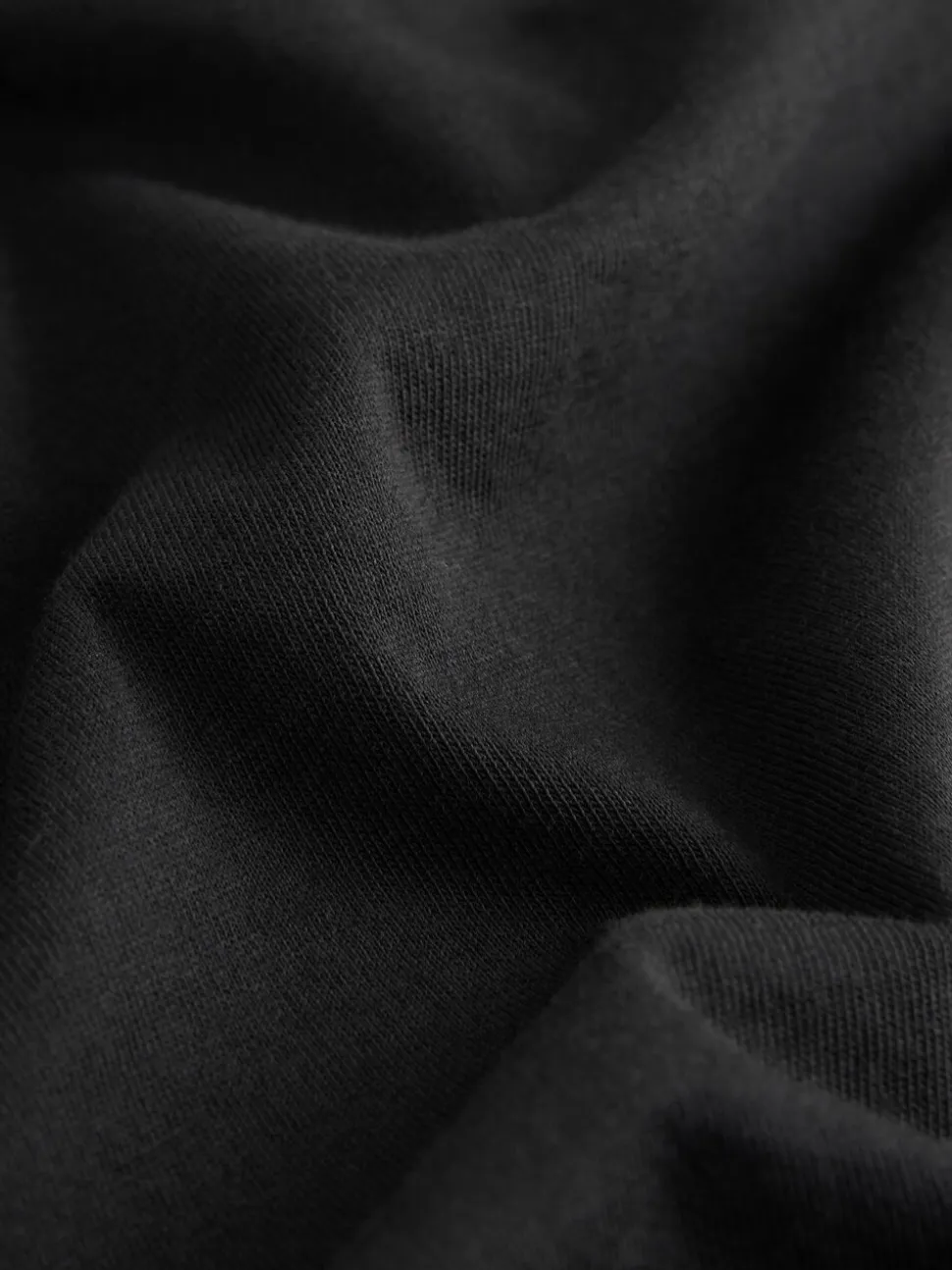 Black Relaxed Boxy Elbow Length Crew Neck T-Shirt