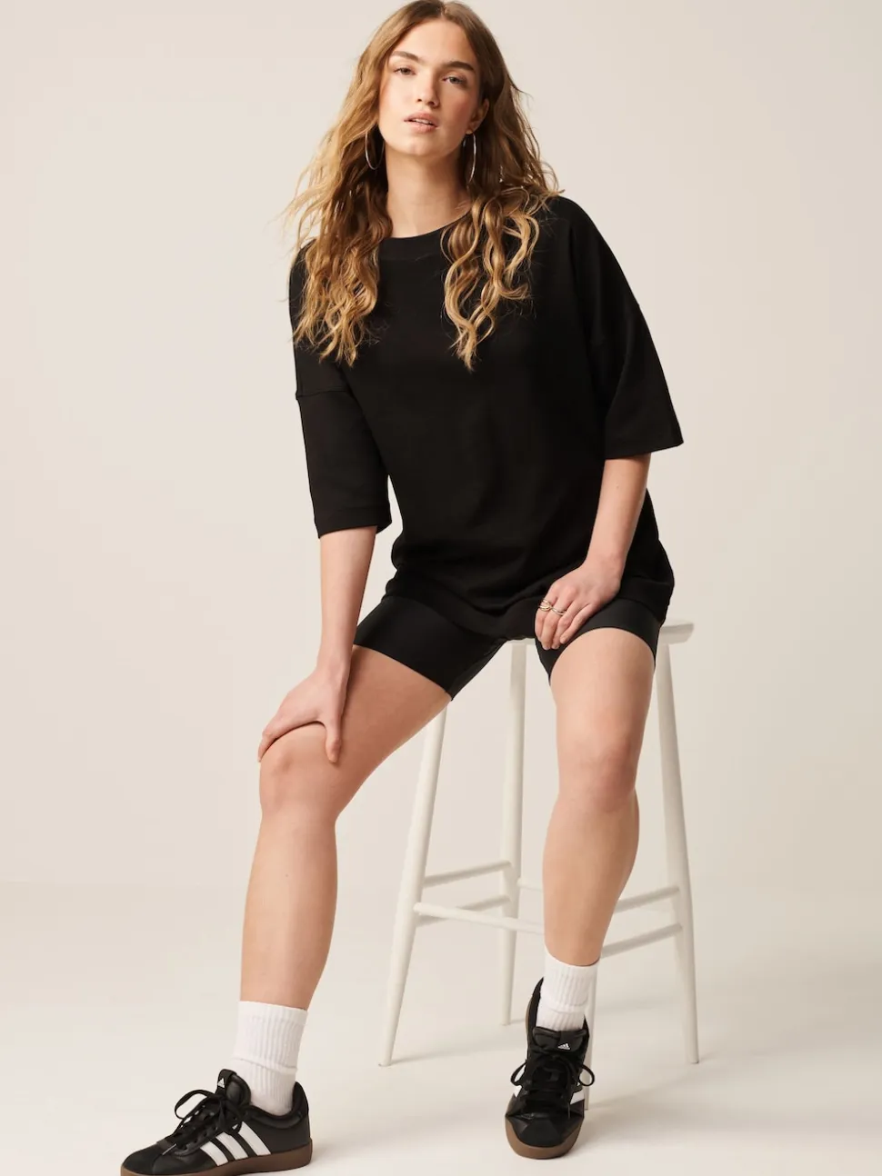 Black Relaxed Fit Heavyweight Longline T-Shirt