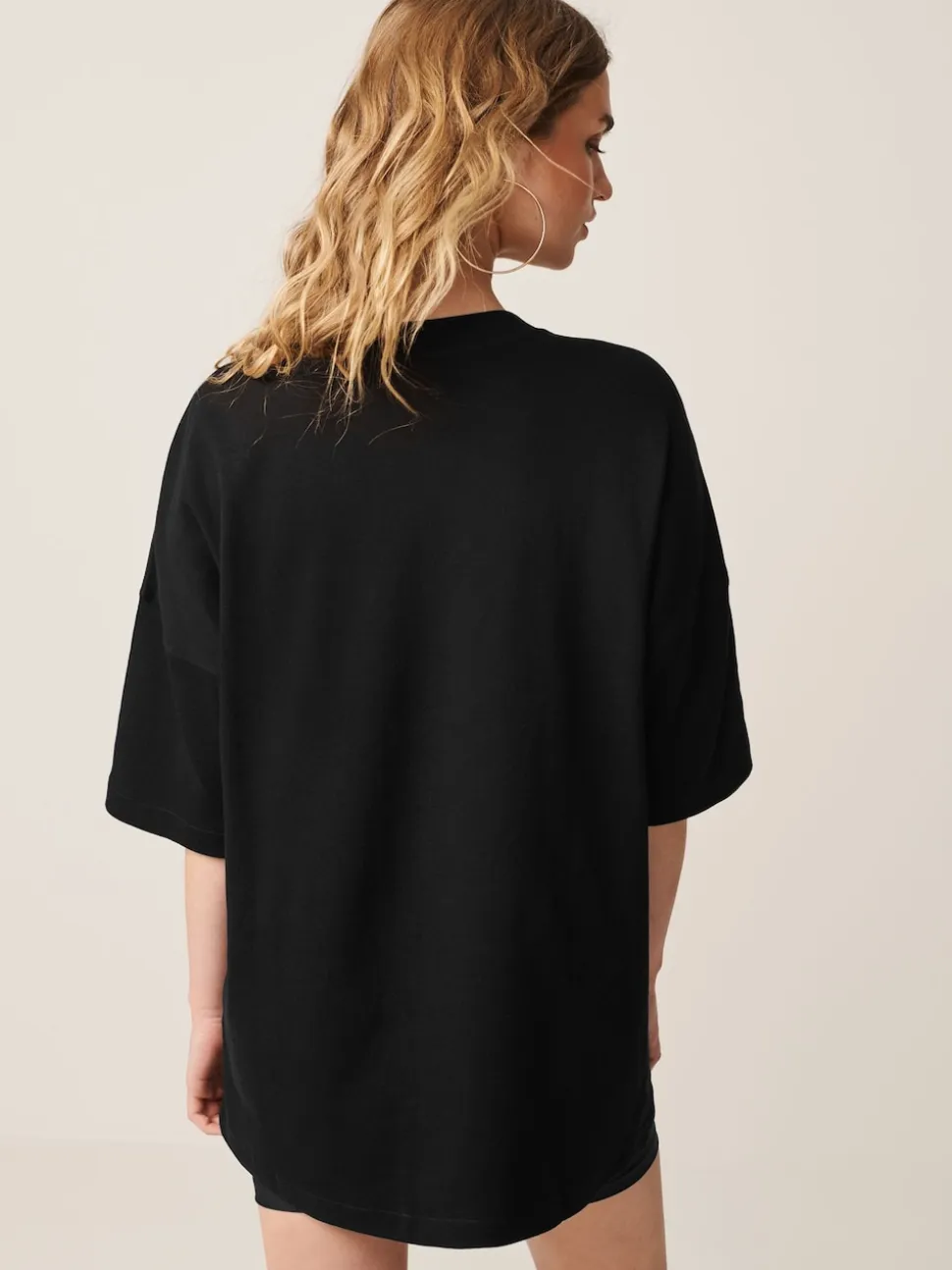 Black Relaxed Fit Heavyweight Longline T-Shirt