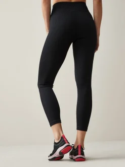 Black Ribbed Seamless High Waist Leggings