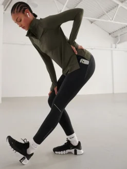 Black Running Leggings with Pocket
