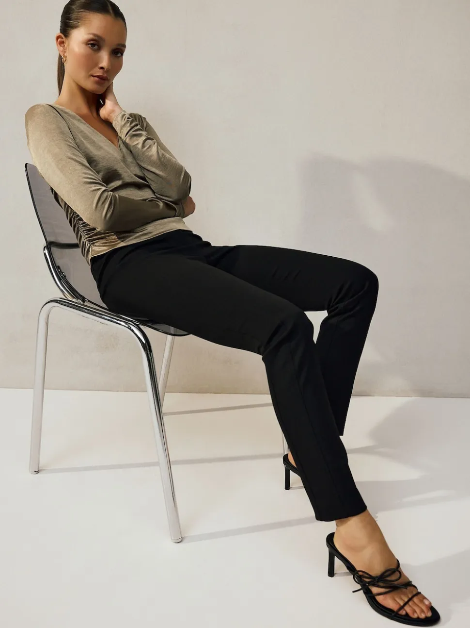 Black Sculpting Military Trousers