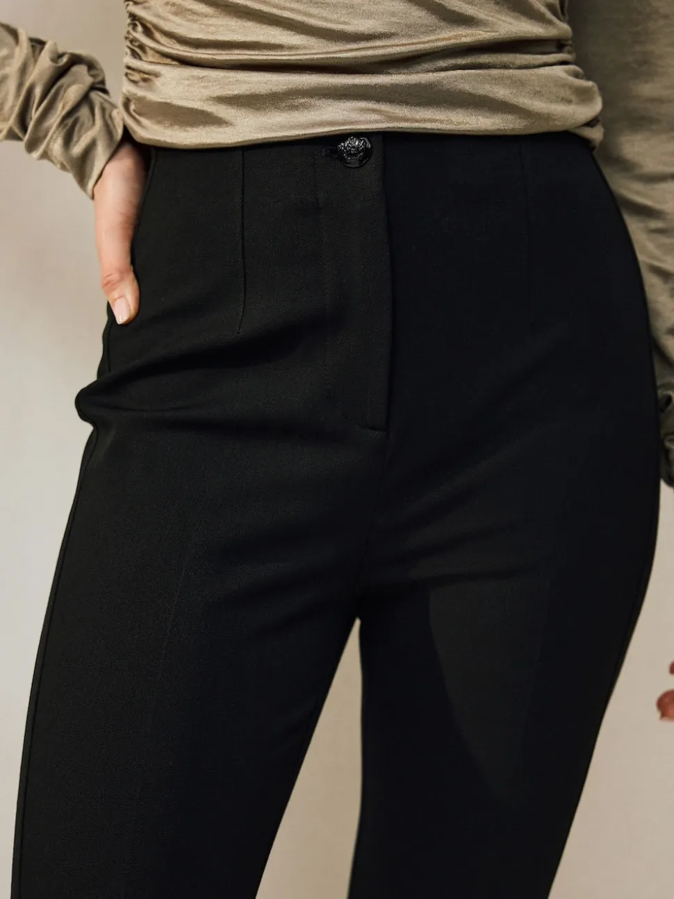 Black Sculpting Military Trousers