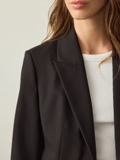 Black Sculpting Single Breasted Tailored Blazer