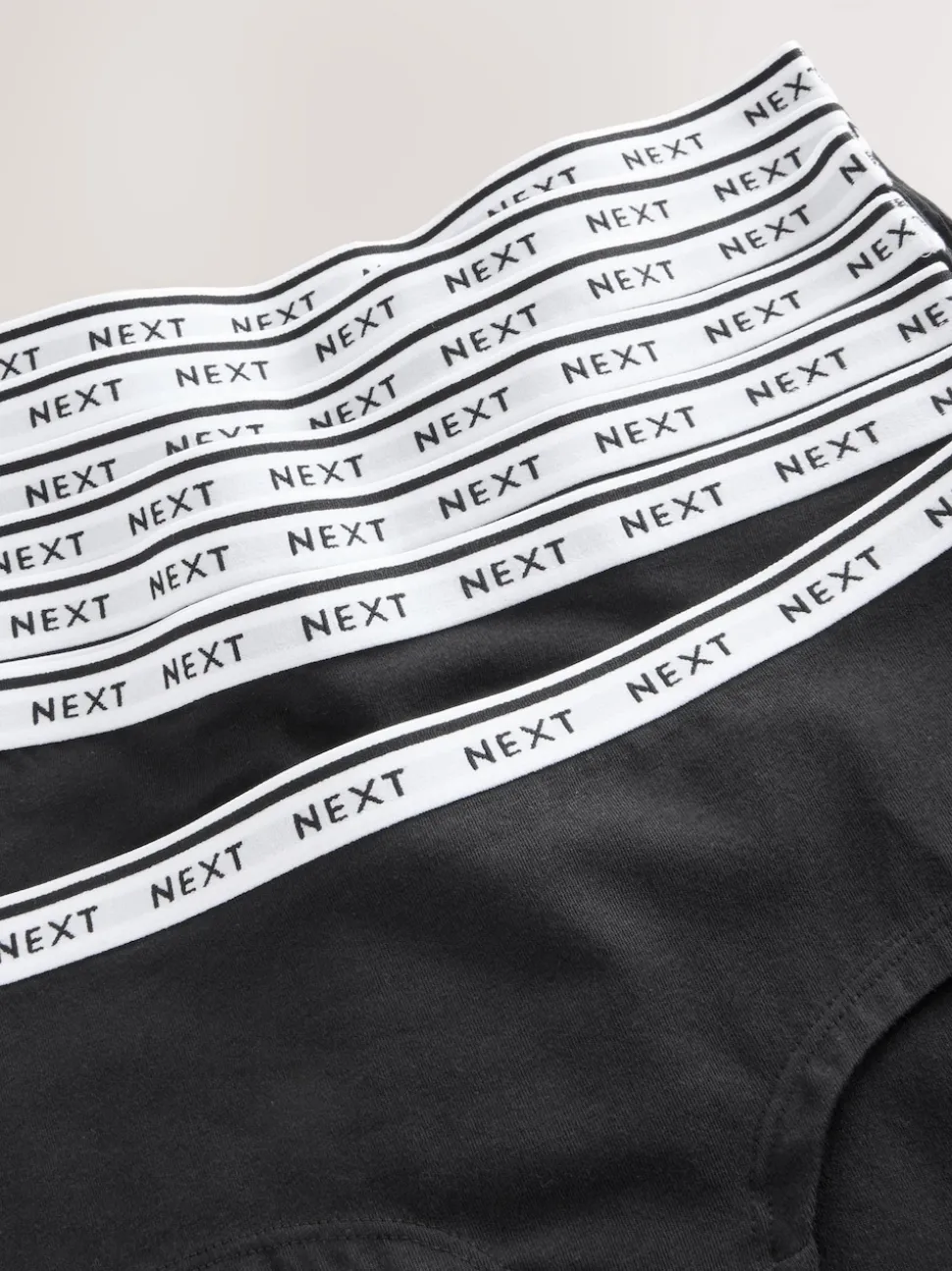 Black Short Cotton Logo Knickers 7 Pack