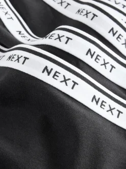 Black Short Cotton Logo Knickers 7 Pack