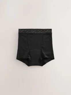 Black Short Medium Flow Period Knickers 2 Pack