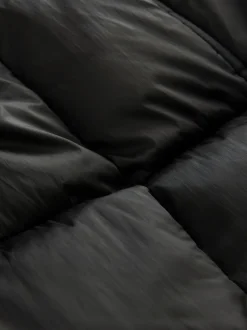 Black Shower Resistant Padded Longline Coat