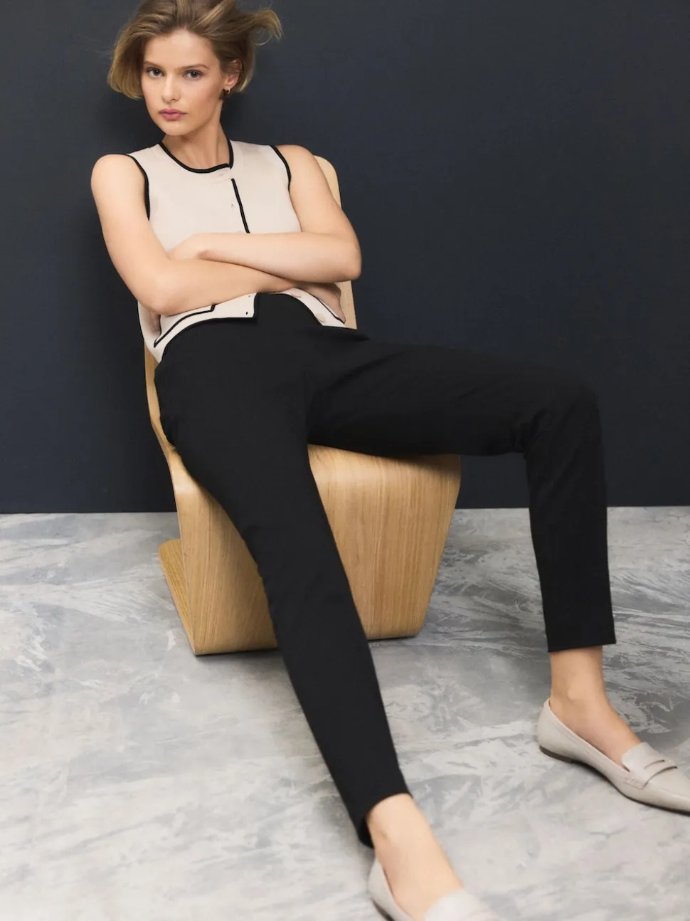 Black Skinny Tailored Trousers