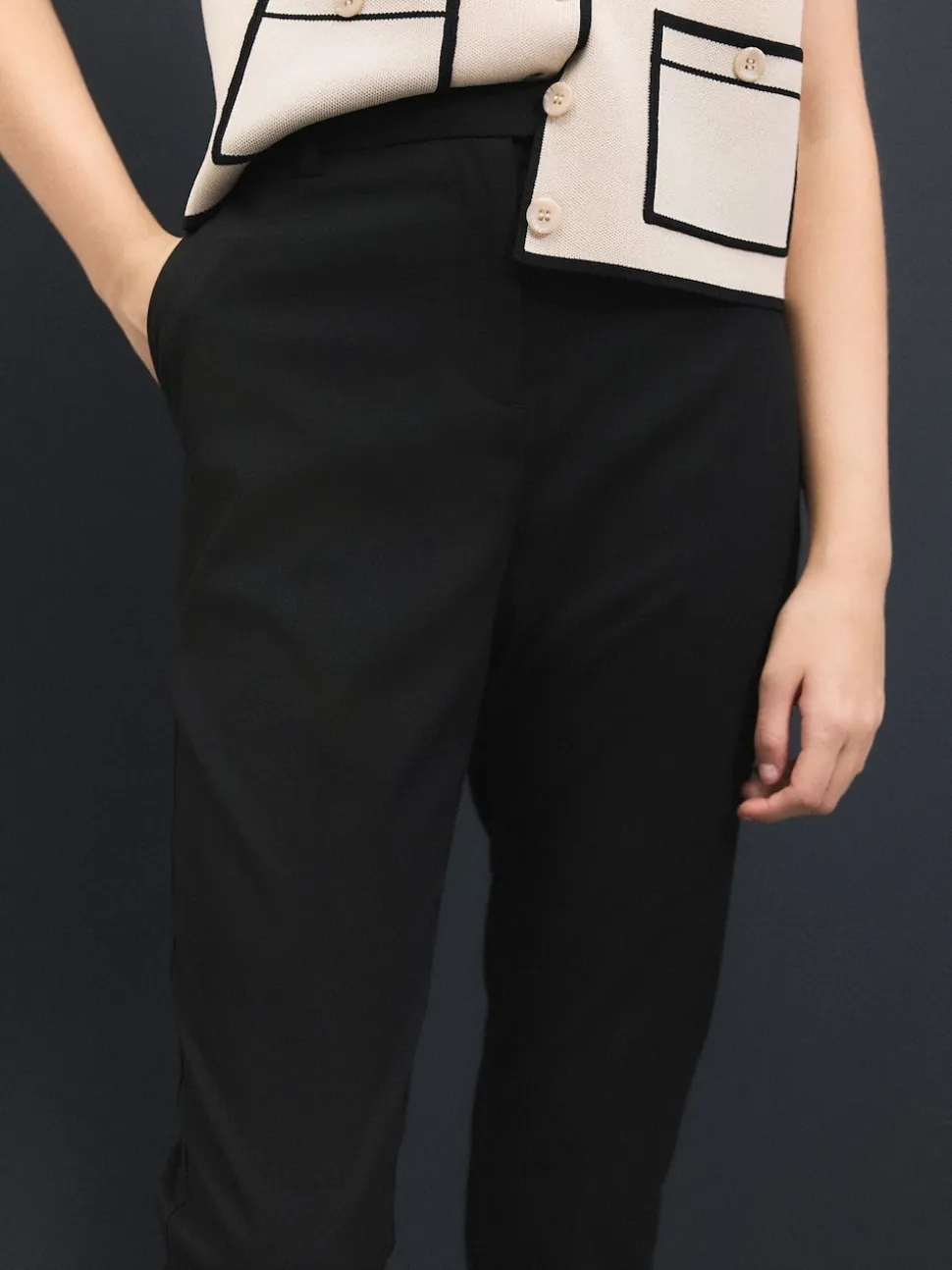 Black Skinny Tailored Trousers