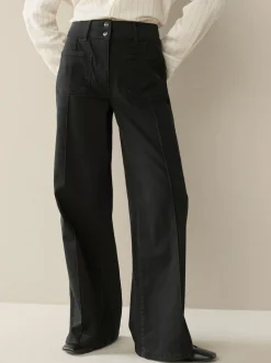 Black Slim Lift and Shape Wide Leg Jeans