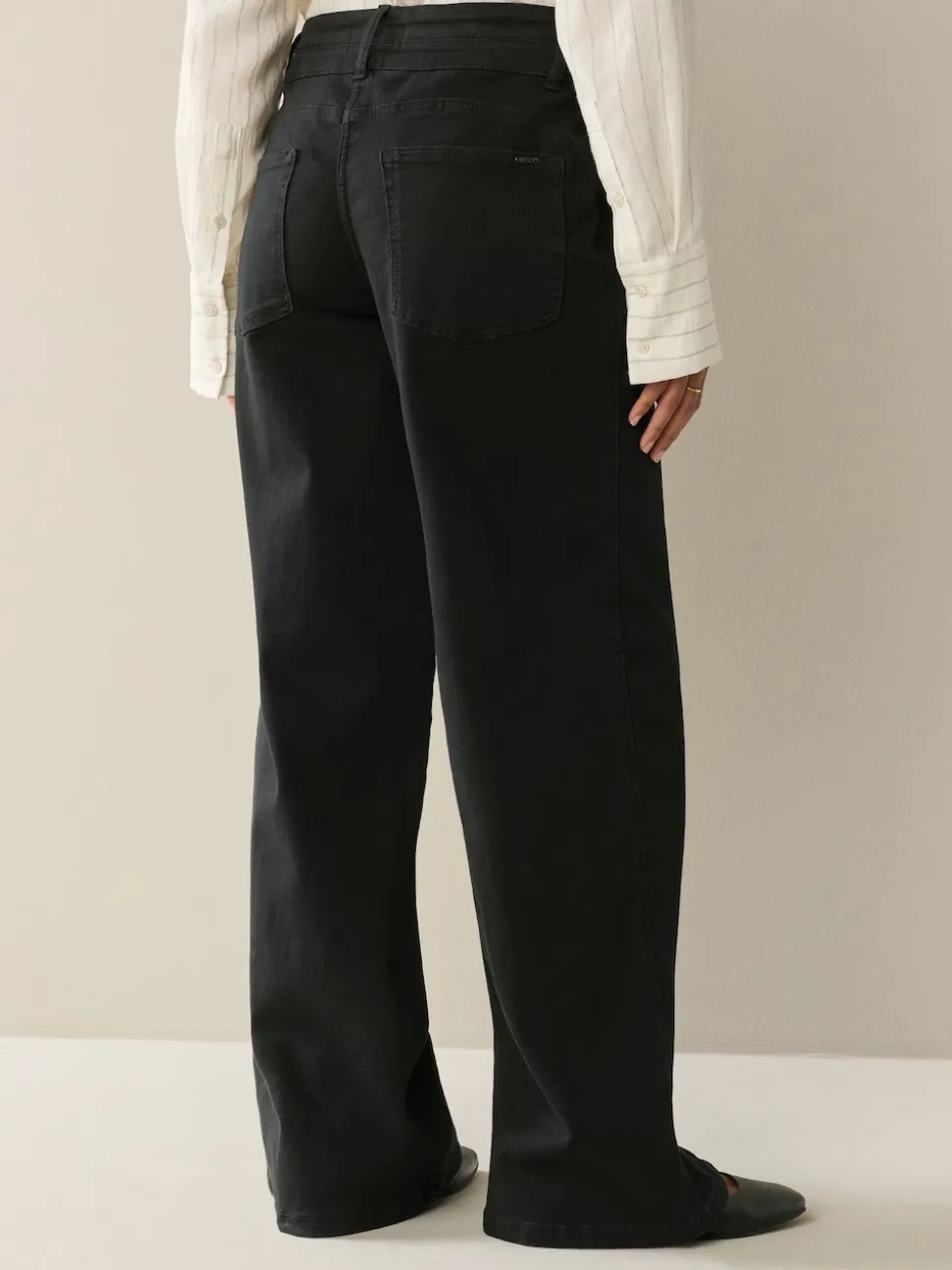 Black Slim Lift and Shape Wide Leg Jeans