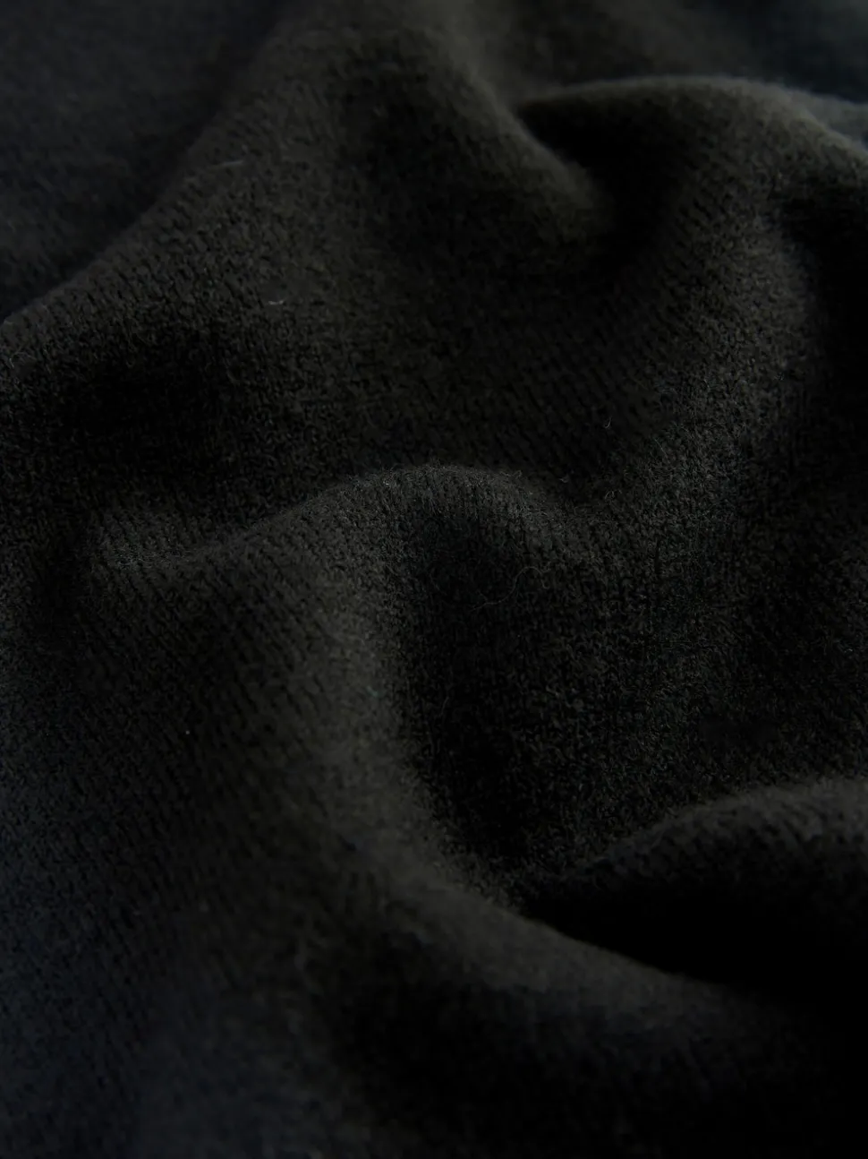 Black Slim Supersoft Crew Neck Cardigan with Wool