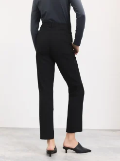 Black Slim Tailored Trousers With Wool