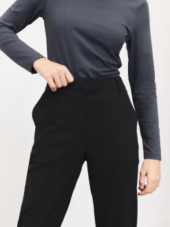 Black Slim Tailored Trousers With Wool