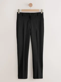 Black Slim Tailored Trousers With Wool