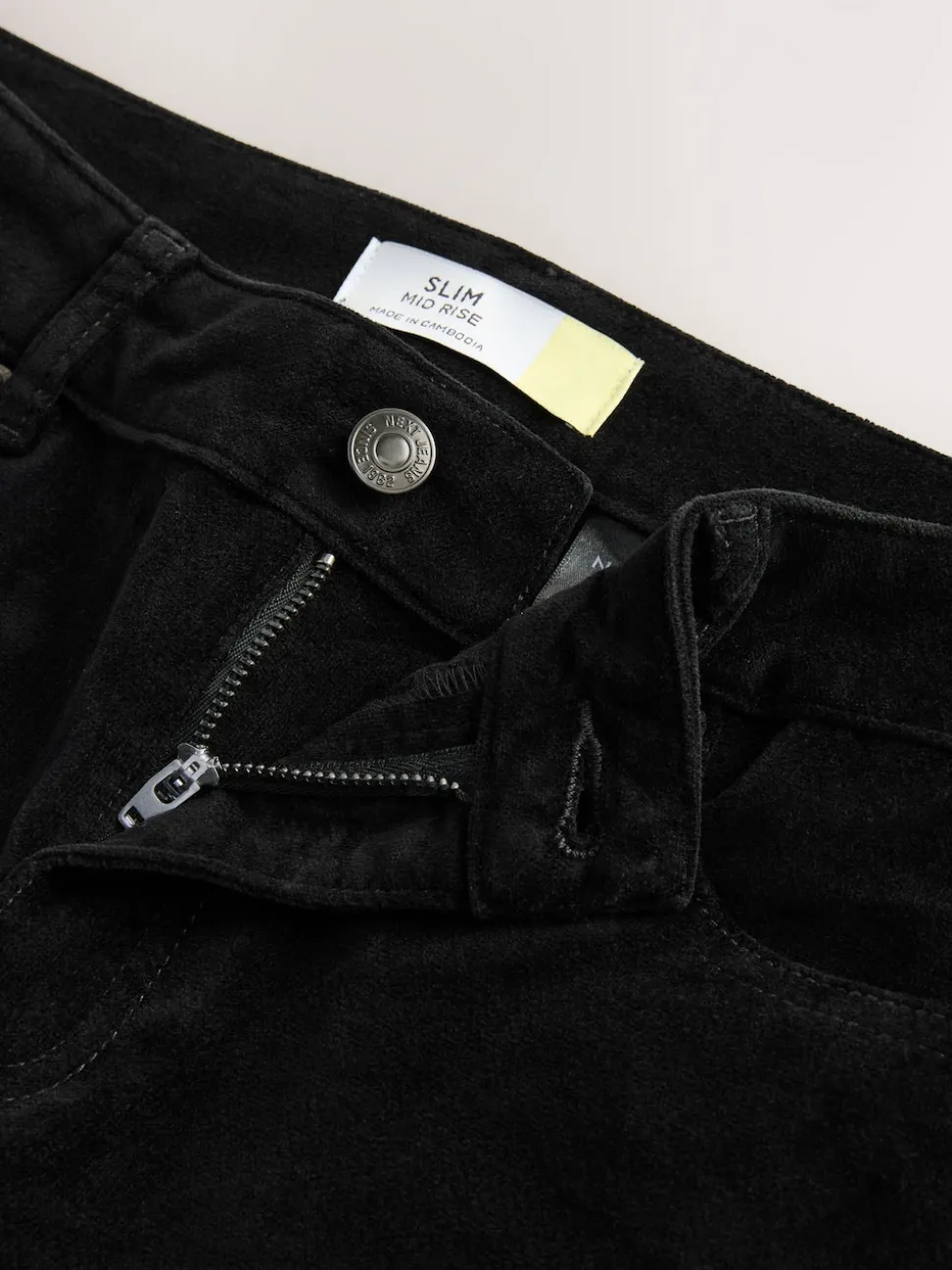 Black Slim Velvet Cord Jeans