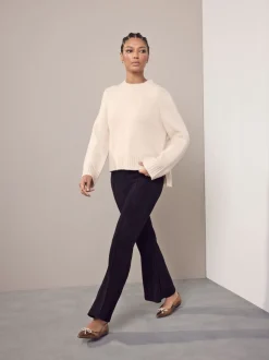 Black Smoothing Corduroy Bootcut Trousers