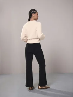 Black Smoothing Corduroy Bootcut Trousers