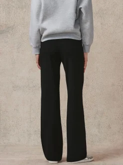 Black Smoothing Ponte Jersey Wide Leg Trousers