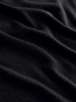 Black Soft Touch Lightweight Ribbed Long Sleeve T-Shirt with TENCEL™ Lyocell