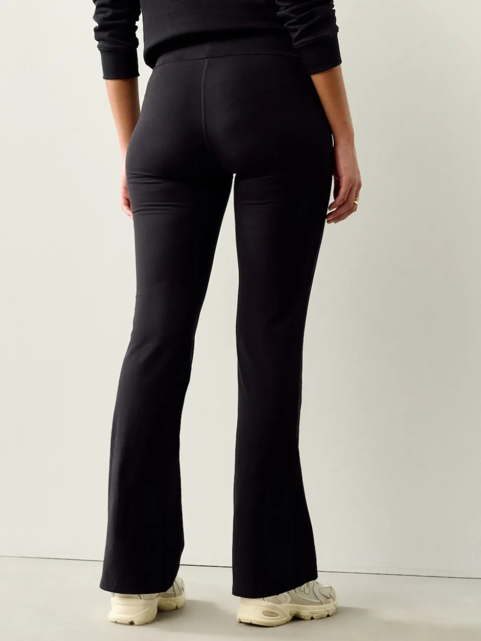 Black Soft Touch Rib Ruched Flare Leggings