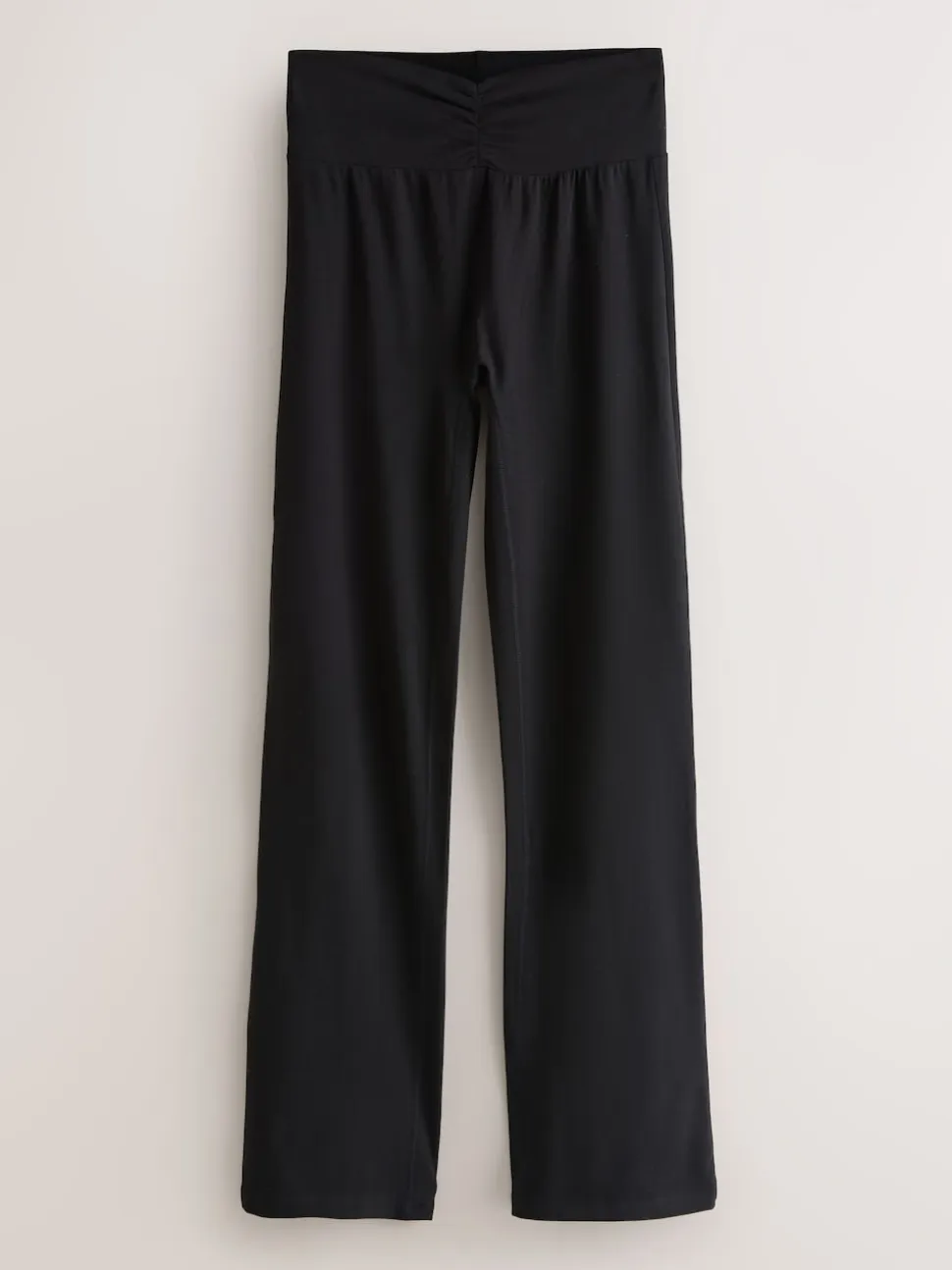 Black Soft Touch Rib Ruched Flare Leggings