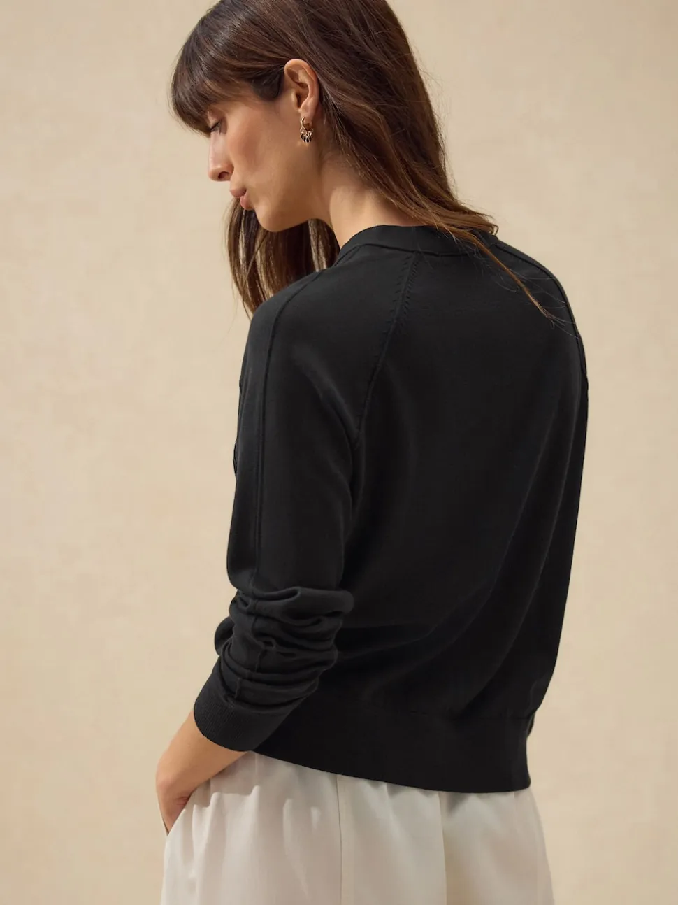 Black Soft Touch V-Neck Cotton Rich Button Up Cardigan