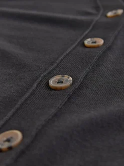 Black Soft Touch V-Neck Cotton Rich Button Up Cardigan
