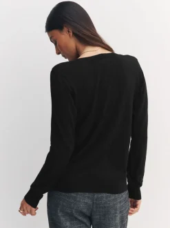 Black Soft Touch V-Neck Cotton Rich Jumpers 2 Pack