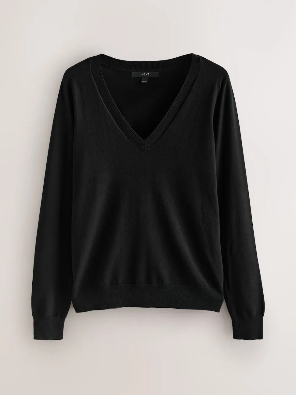 Black Soft Touch V-Neck Cotton Rich Jumpers 2 Pack
