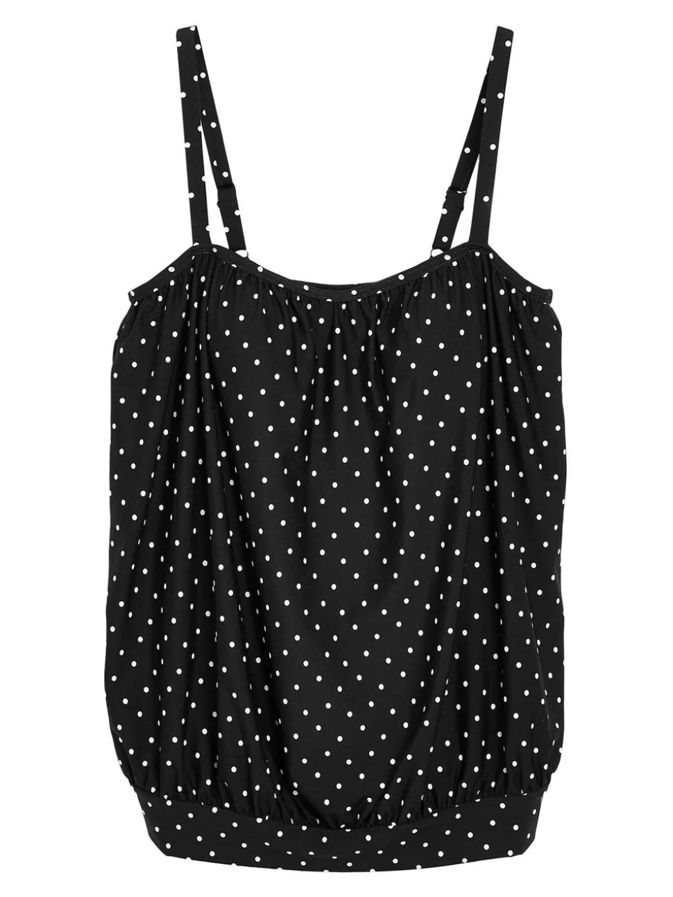 Black Spot Blouson Tankini Top