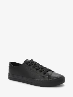 Black Standard Fit Patent Baseball Trainers