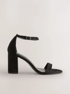 Black Standard/Wide Fit Block Heel Sandals