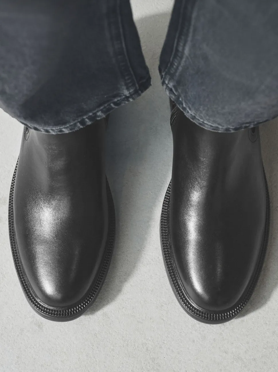 Black Standard/Wide Fit Buckled Chelsea Boots