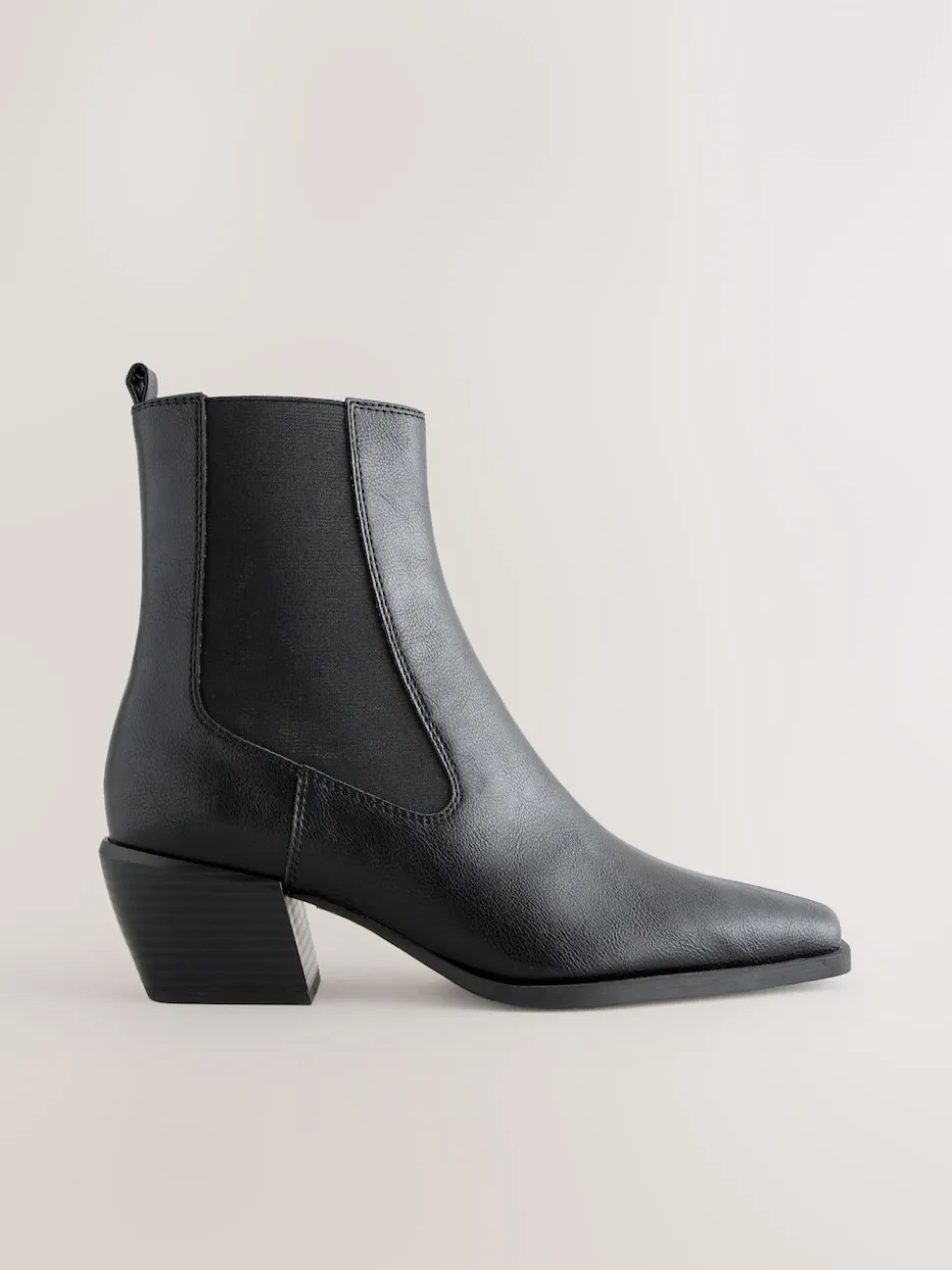 Black Standard/Wide Fit Chelsea Style Western Cowboy Boots