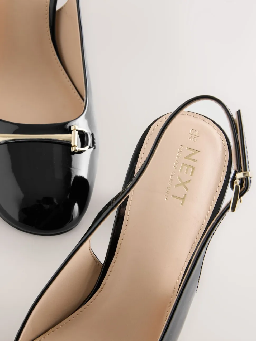 Black Standard/Wide Fit Hardware Slingback Block Heels