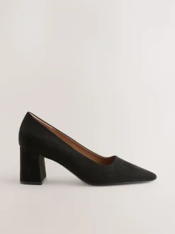 Black Standard/Wide Fit Standard Chisel Toe Block Courts