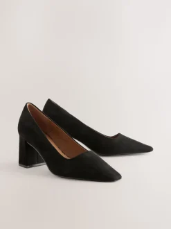 Black Standard/Wide Fit Standard Chisel Toe Block Courts