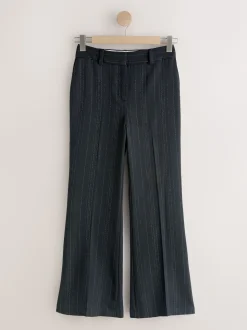 Black Striped Flared Trousers