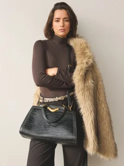 Black Structured Tote Bag