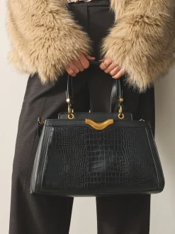Black Structured Tote Bag