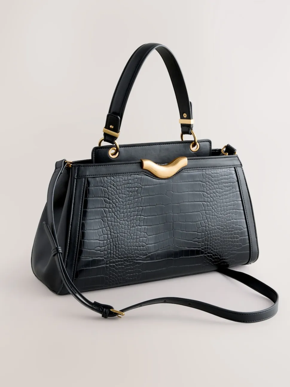 Black Structured Tote Bag