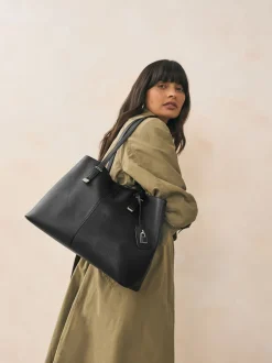 Black Structured Tote Bag