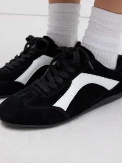Black Suede Forever Comfort® Leather Slimsole Lace-Up Trainers