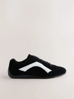 Black Suede Forever Comfort® Leather Slimsole Lace-Up Trainers