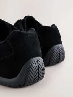 Black Suede Forever Comfort® Leather Slimsole Lace-Up Trainers
