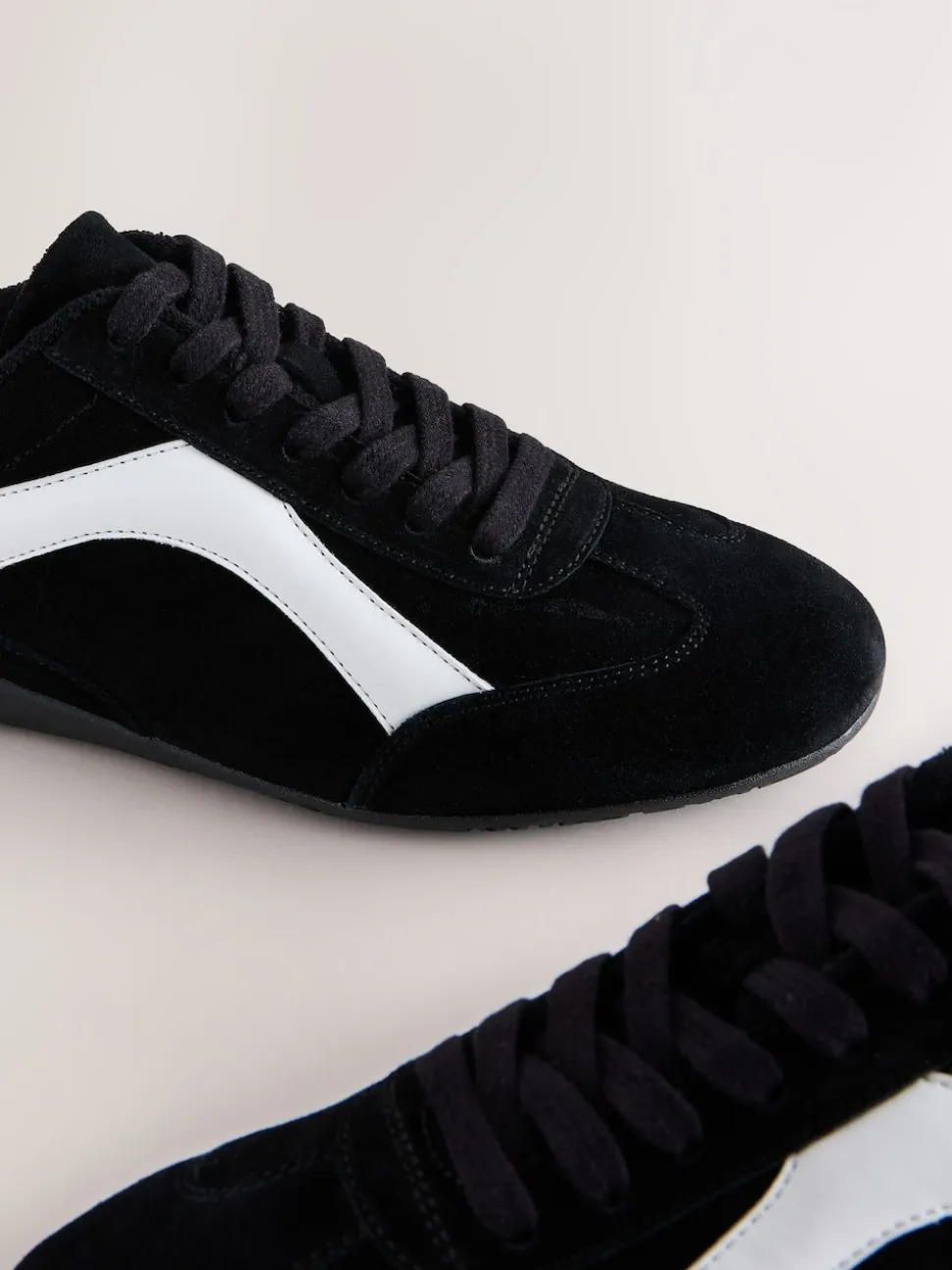 Black Suede Forever Comfort® Leather Slimsole Lace-Up Trainers