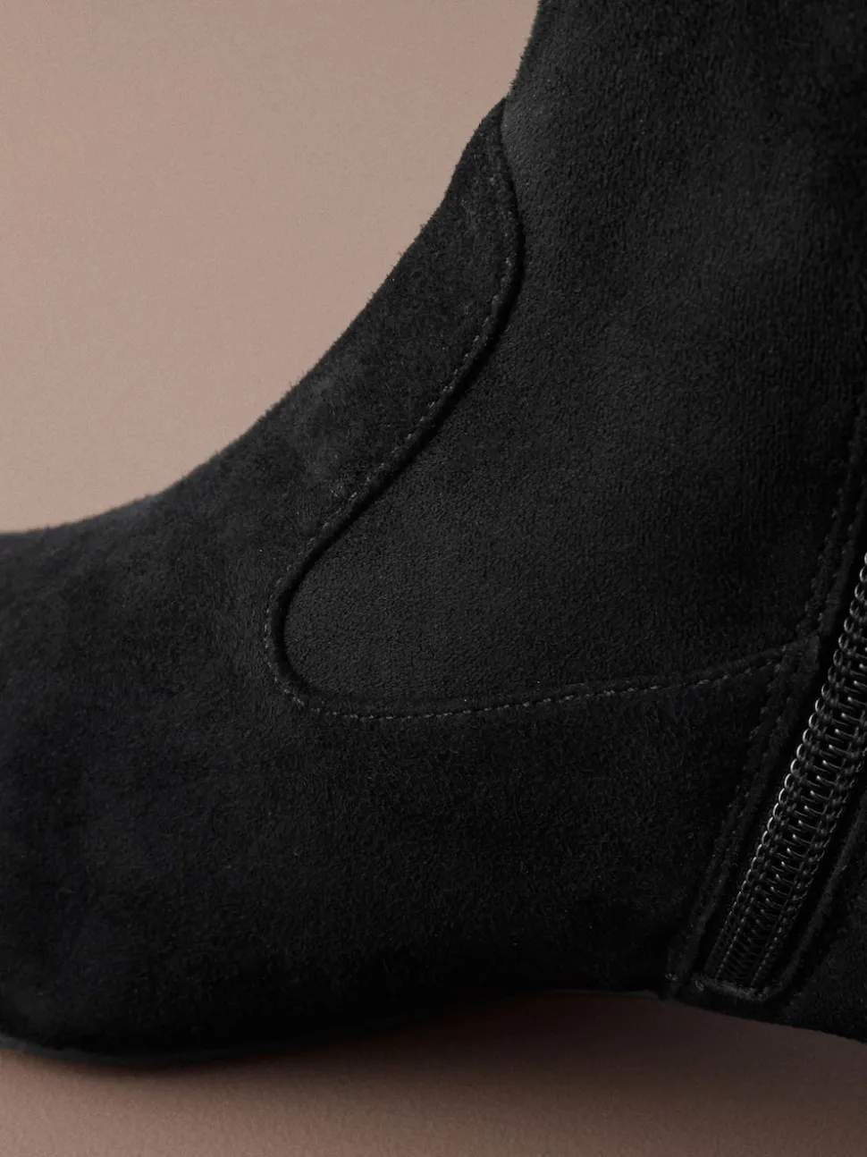 Black Suede Motionflex Block Heeled Sock Boots